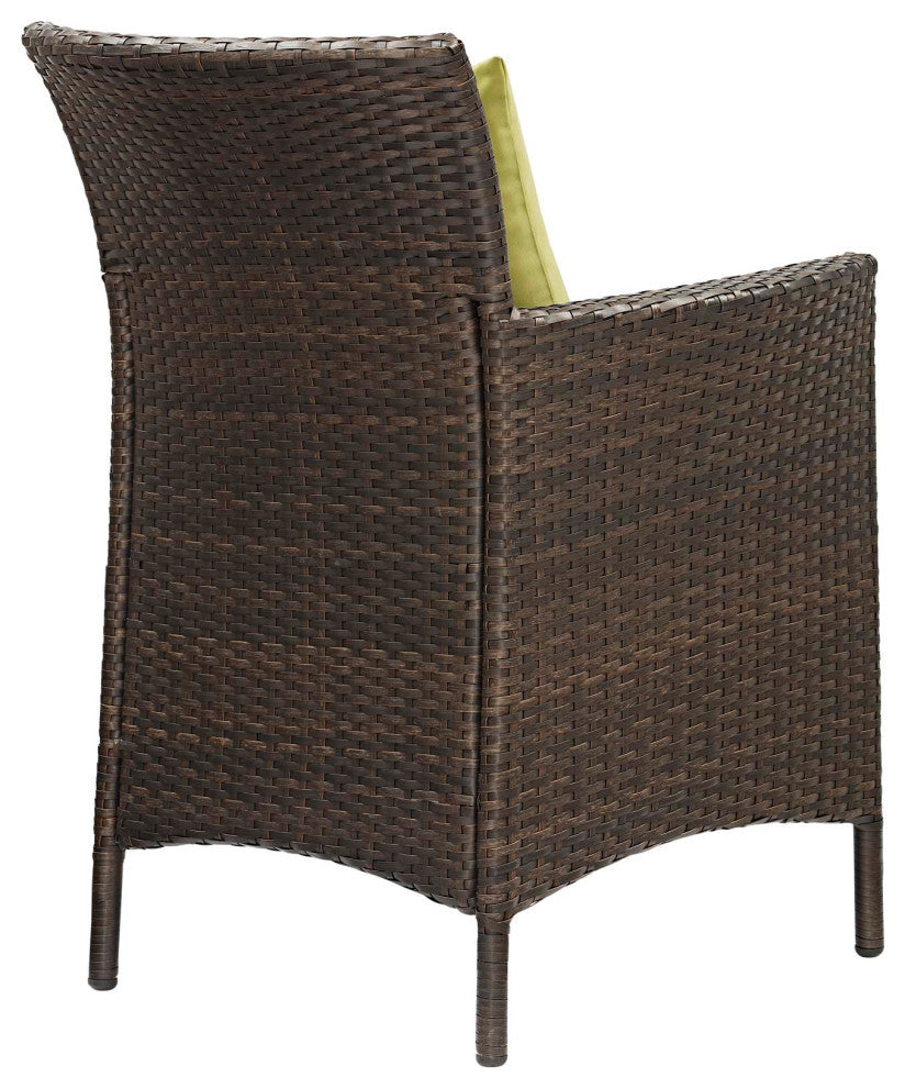 Conduit Outdoor Patio Wicker Rattan Dining Armchair Set of 4 EEI-4031-BRN-PER