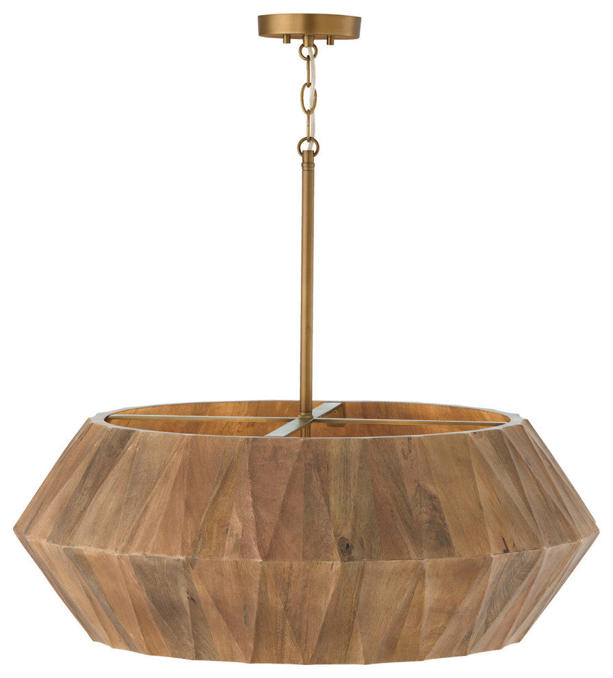 Capital Lighting 351061 Nadeau 6 Light 29"W Wood Pendant - Light Wood /