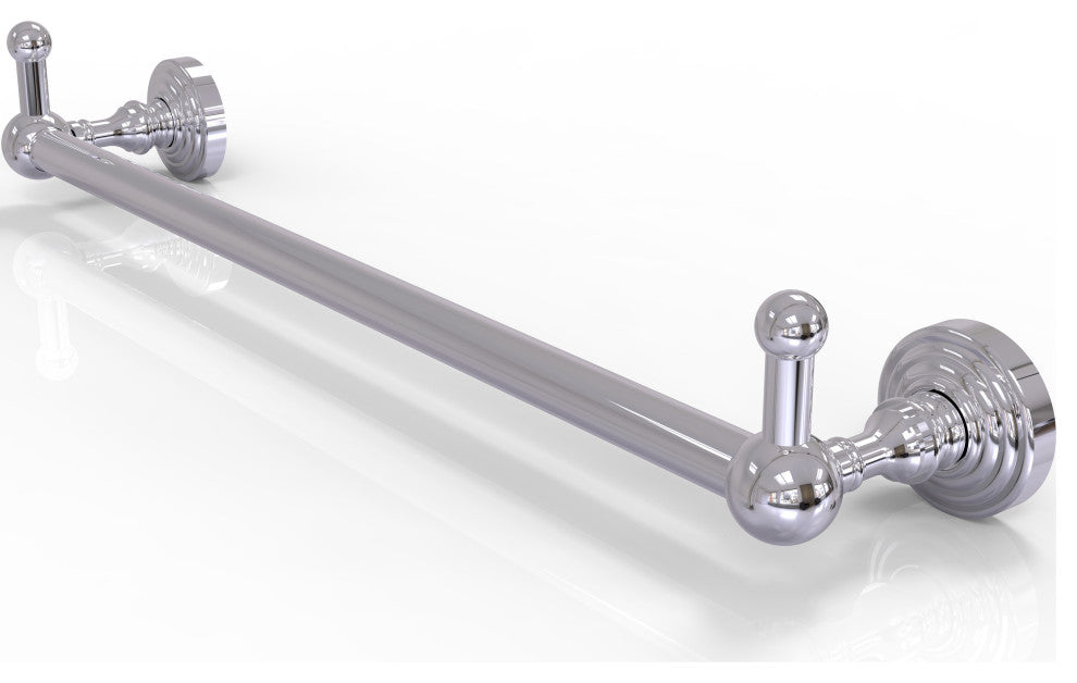 Waverly Place 30" Towel Bar and Integrated Hooks, Polished Chrome