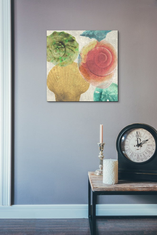 "Luminous Seashells 4" Giclee Canvas Wall Art, 18"x18"