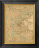 "Map of Boston, 1860" Framed Canvas Giclee by H. F. Walling, 17x20"
