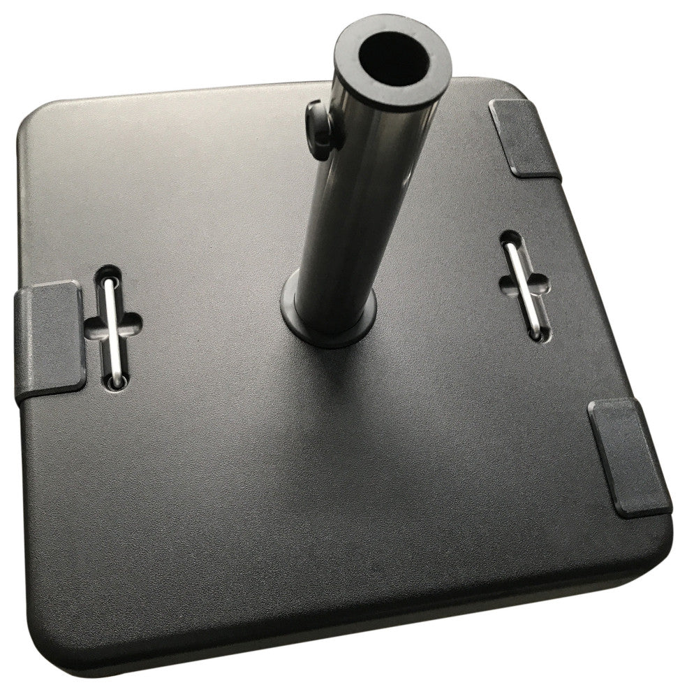 GDF Studio Larissa 119lb Concrete Square Umbrella Base With Steel Collar, Black