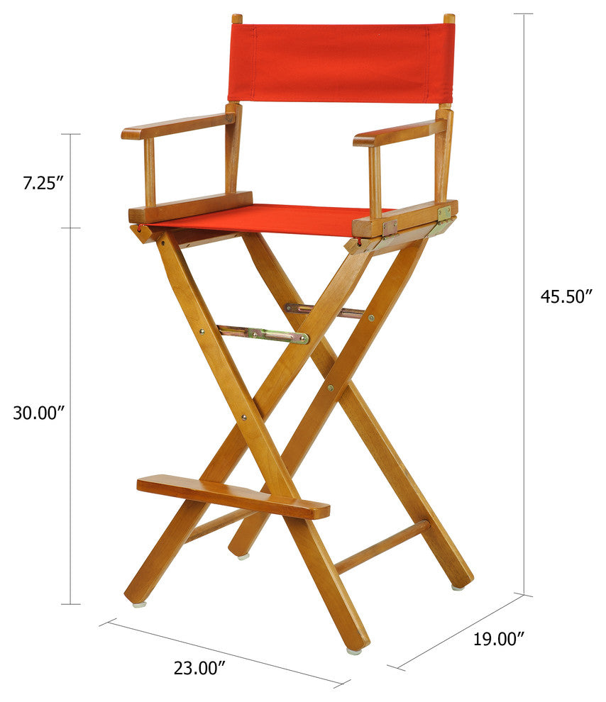 030" Director's Chair Honey Oak Frame-Red Canvas