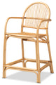 Lissa Natural Brown Rattan Counter Stool