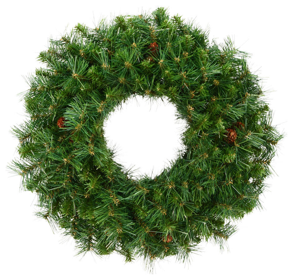 Vickerman Cheyenne Pine Wreath With Pine Cones, 24", Unlit
