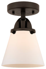 Small Cone Semi-Flush Mount, Oil Rubbed Bronze, Matte White, Matte White
