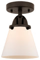 Small Cone Semi-Flush Mount, Oil Rubbed Bronze, Matte White, Matte White