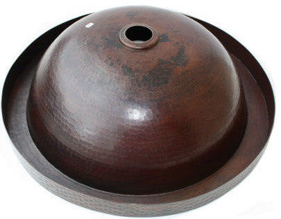Apron Round Hammered Bathroom Copper Sink