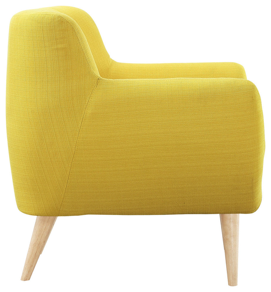 Modern Urban Contemporary Living Room 3-Piece Set, Yellow Fabric