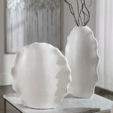 Uttermost Ruffled Feathers Modern White Vases, Set of 2