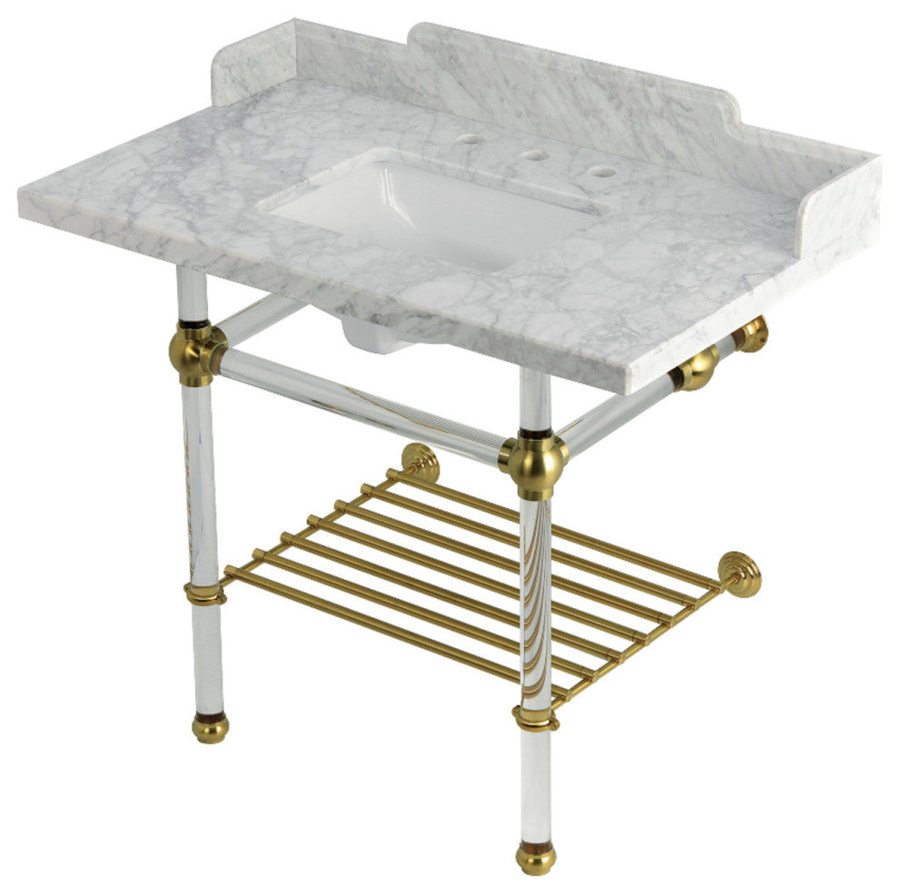 LMS3630MASQB7 36" Console Sink with Acrylic Legs (8-Inch, 3 Hole)