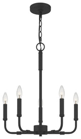 Abner 5-Light Chandelier, Matte Black