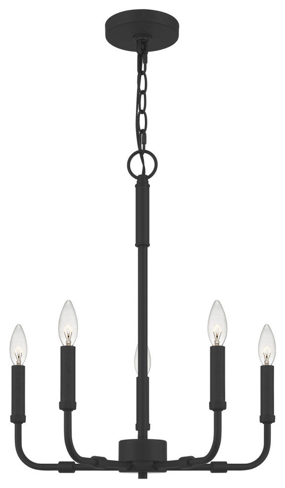 Abner 5-Light Chandelier, Matte Black