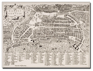 'Map of Naples, 1600' Canvas Art