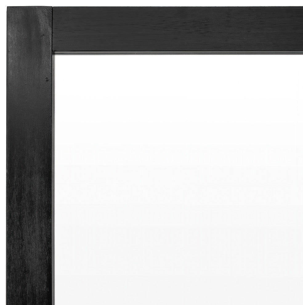 6' Tall Clear Screen Black, 5 Panel