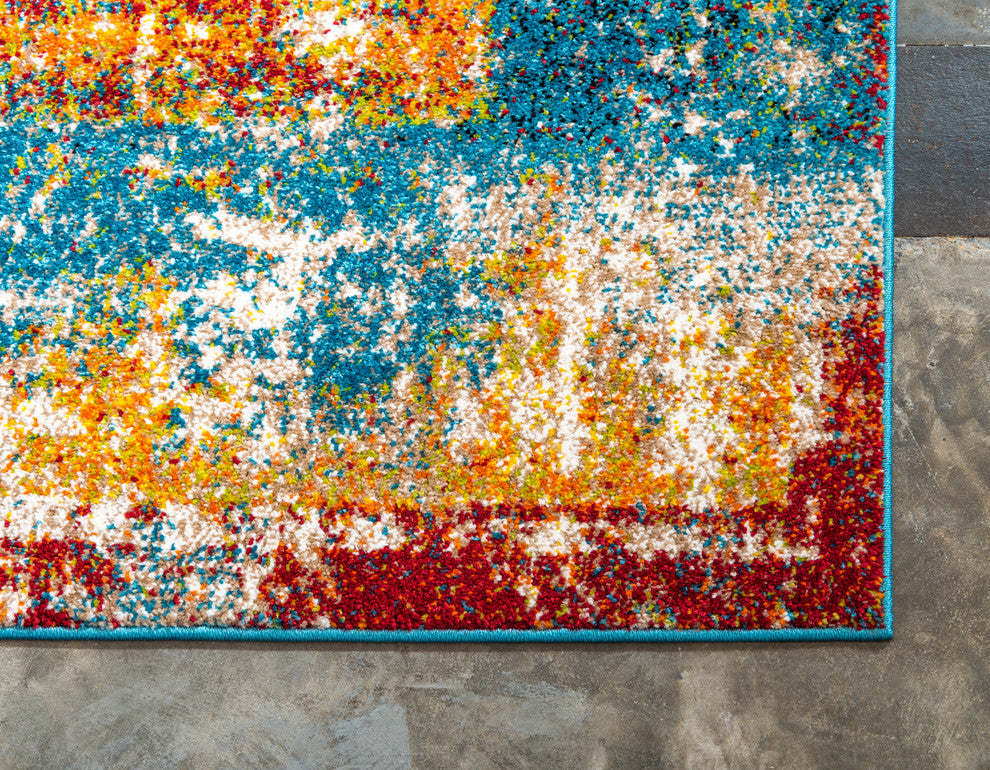 Unique Loom Multicolored Cavalli Rosso 5' 0 x 8' 0 Area Rug