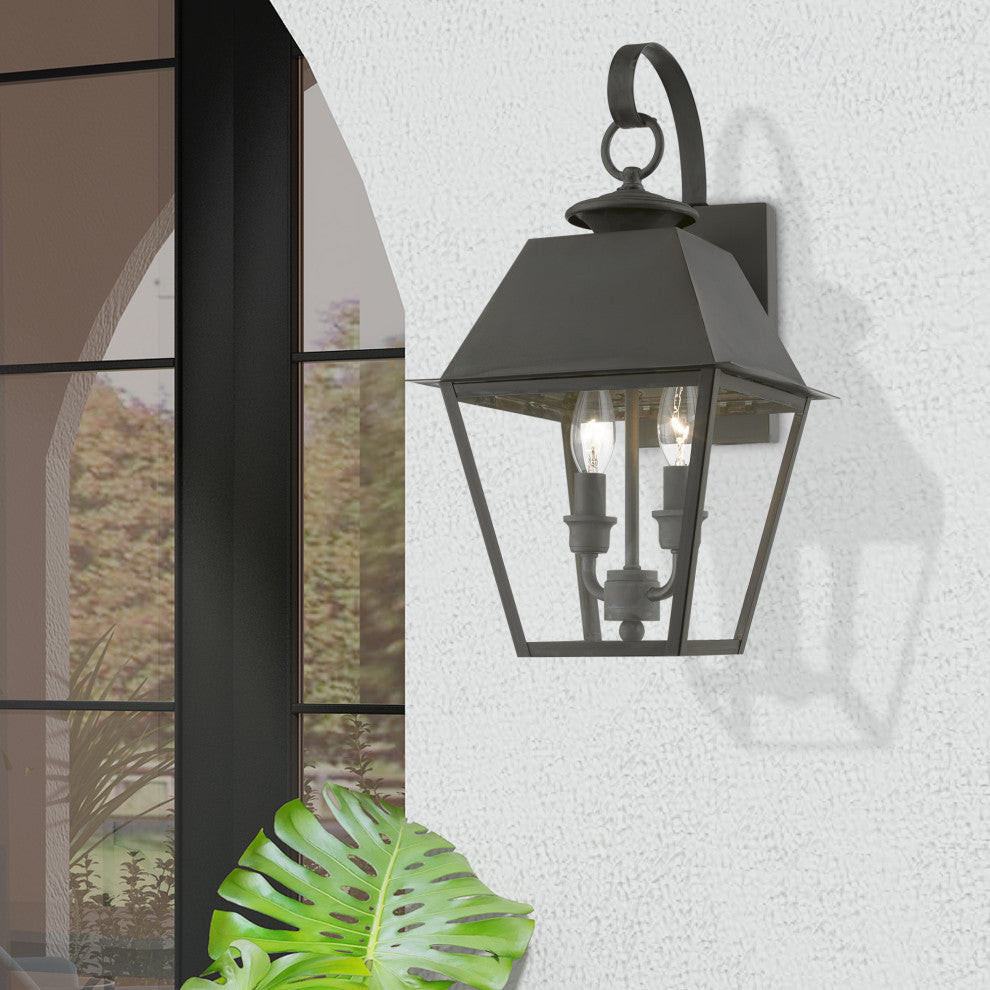 Wentworth 2 Light Charcoal Outdoor Medium Wall Lantern