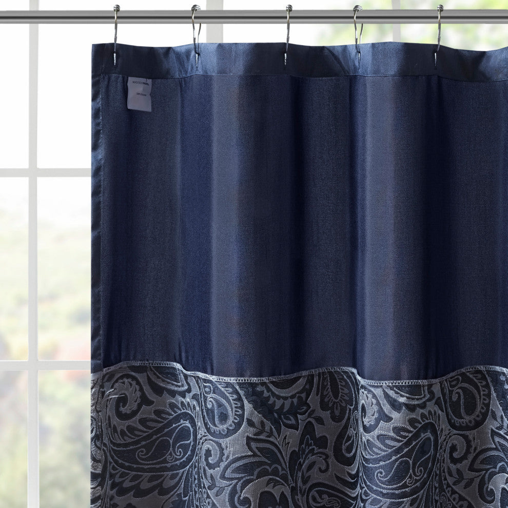Madison Park Aubrey Shower Curtain, Navy, 72x72"