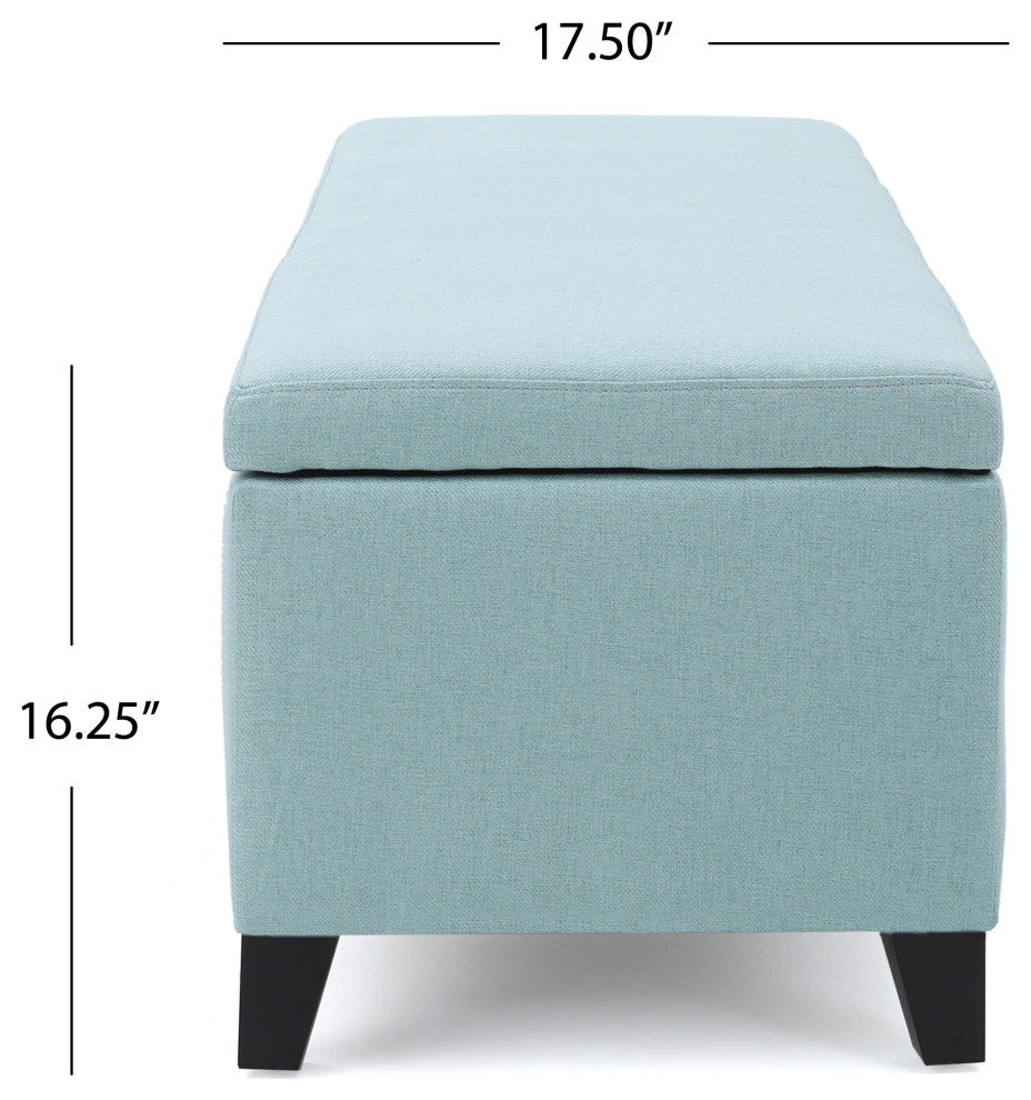 GDF Studio Clor Chic and Modern Storage Ottoman, Light Blue