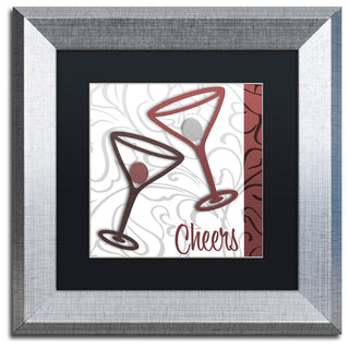 Color Bakery 'Cheers II' Art, Silver Frame, Black Matte, 11"x11"