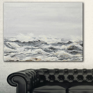 "Gray Sea Waves" Canvas Print