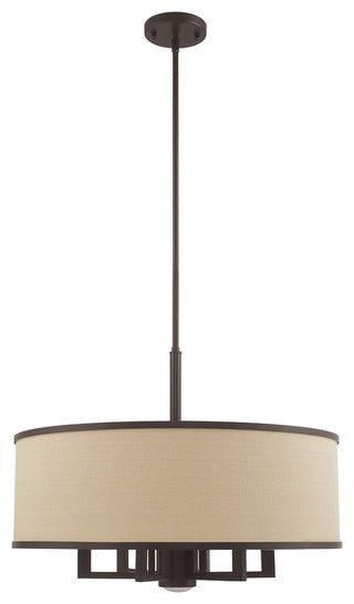 Livex Lighting 6 + 1 Light Pendant Chandelier, Bronze