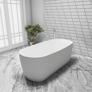 Azagra Soaking Bathtub, Matte White Finish, 67" X 31.5"
