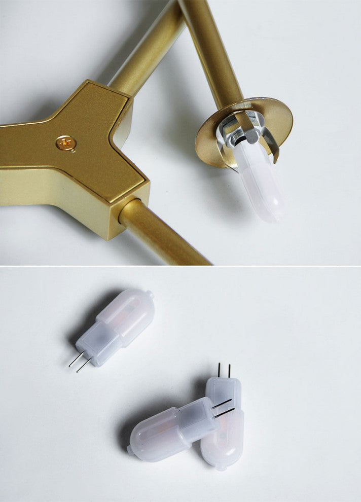 Airole | Creative Glass Chandelier for Living Room, Gold, 8 Lights