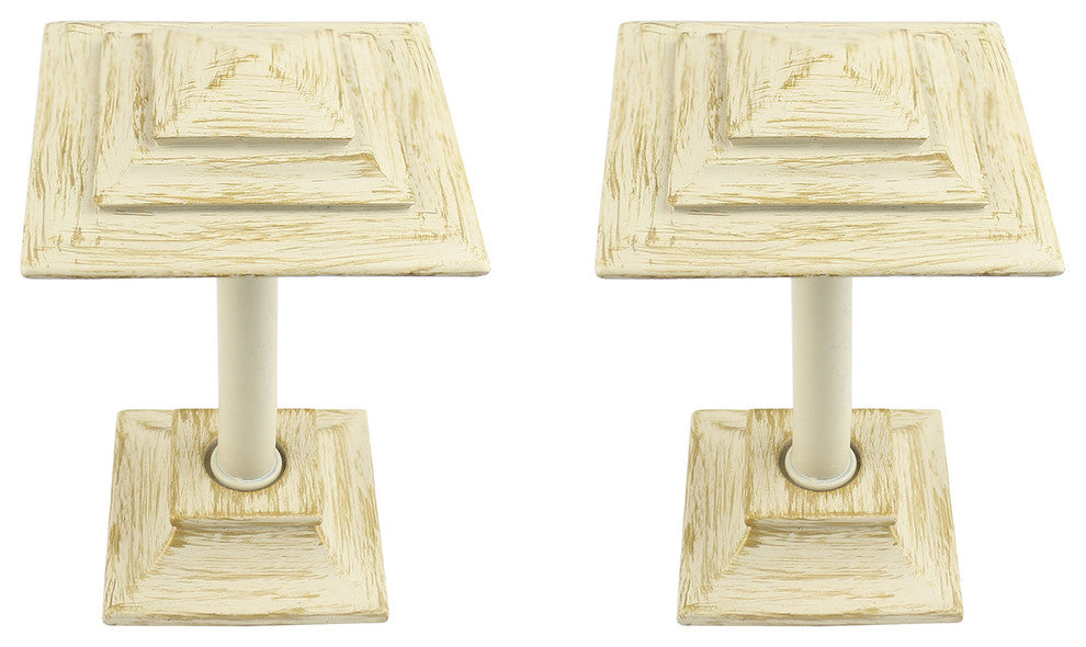 Rockwell Drapery Medallion Holdback, Gilded French White, Set of 2
