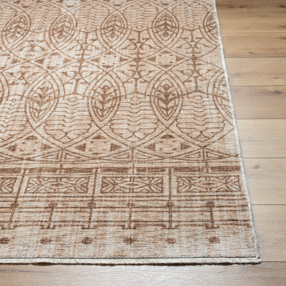 Frank Lloyd Wright x Surya Usonia USO-2305 Machine Woven Area Rug, Khaki, Natural, Camel, Clay, 3'2" X 4'11"