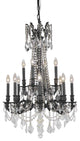 Elegant Rosalia Dining Room Light, Dark Bronze Finish With Royal Cut Crystal