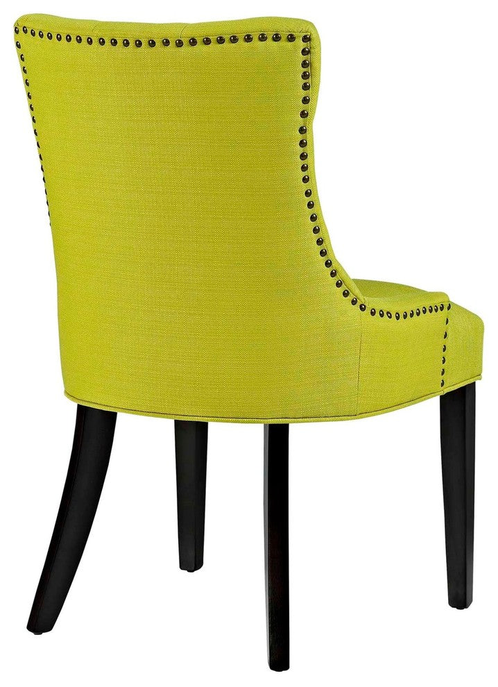 Modern Contemporary Urban Kitchen Dining Side Chair, Set of 2, Green, Fabric