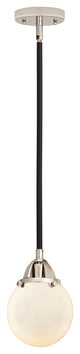 Beacon Mini Pendant, Black Polished Nickel, Matte White, Matte White
