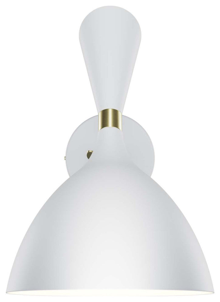 Sconce Wall Lamp Light Fixture, White, Metal, Modern Cafe Bistro Hospitality