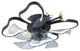 20 in. W x 6 in. H Iron Ceiling Fan in Black with Dimmable LED Lights
