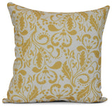 26x26", Aurora, Floral Print Pillow, Gold