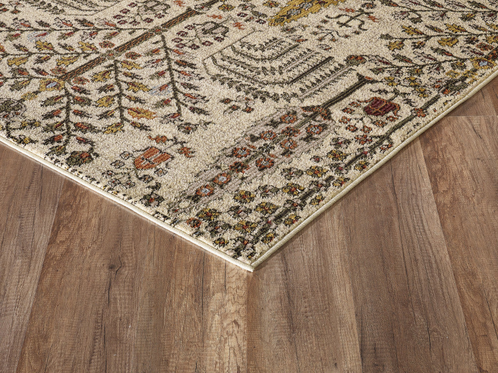 Abani Mesa MES130A Beige Tree of Life Print Area Rug