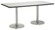 KFI Mode 42" x 96" Conference Table with Linen Round Silver Base Bistro Height