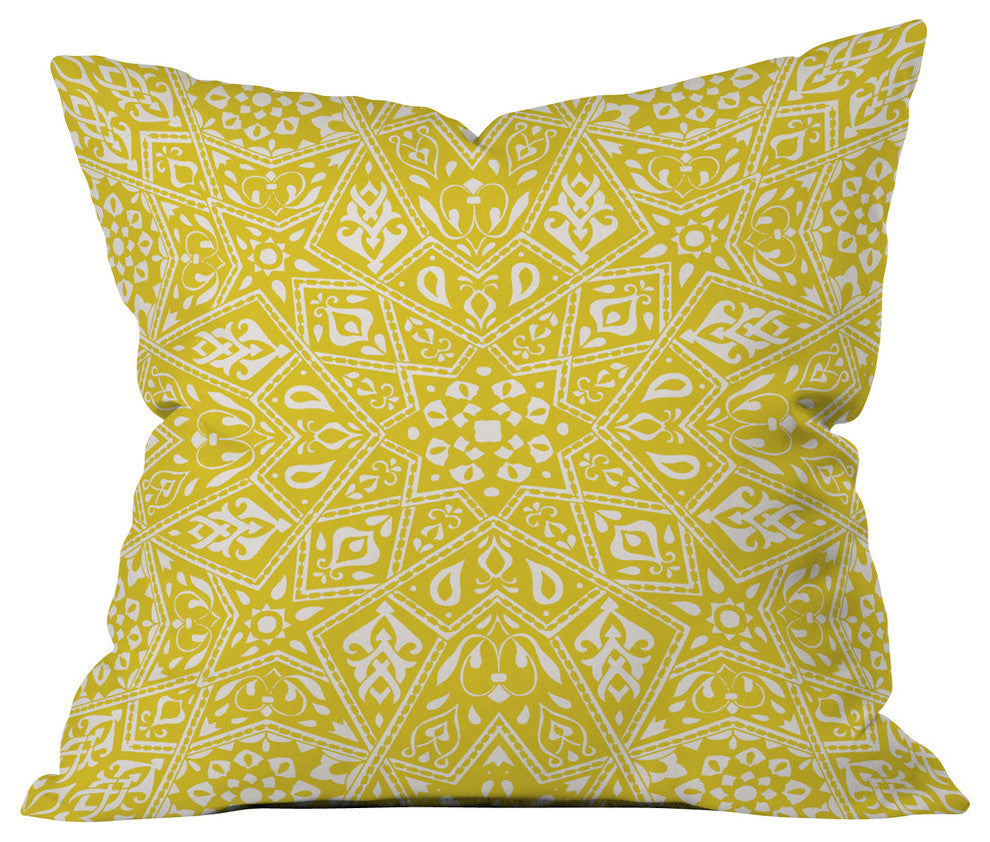 Deny Designs Aimee St Hill Amirah Yellow Outdoor Throw Pillow