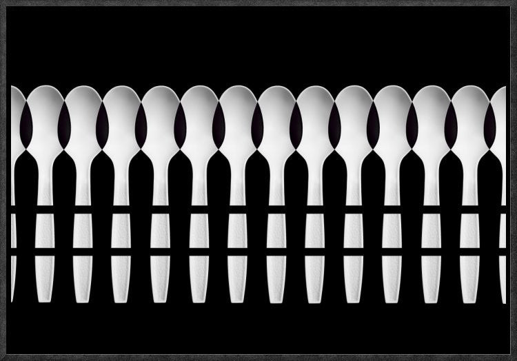 "Spoons Abstract: Fence" Framed Canvas Giclee by Jacqueline Hammer, 19x13"