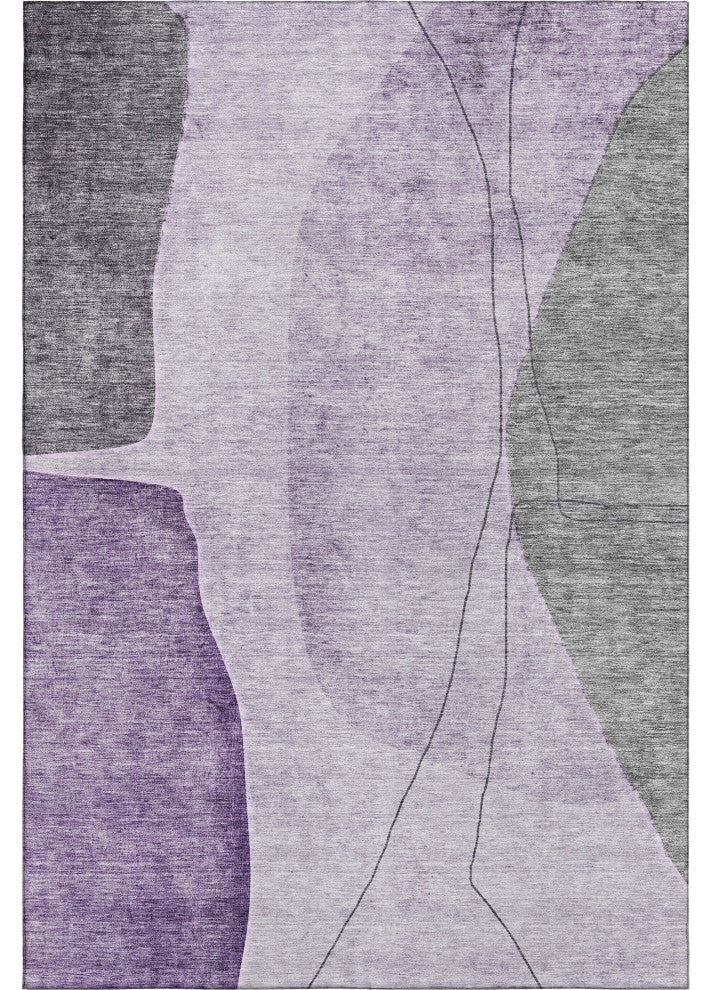 Premium Machine Washable Mayfield AMF696 Purple 3' x 5' Rug
