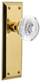 New York Plate Double Dummy Crystal Egg and Dart Knob, Polished Brass, NYKCED