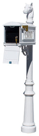 Mailbox Post System Locking Insert With 3-Cast Plates, White