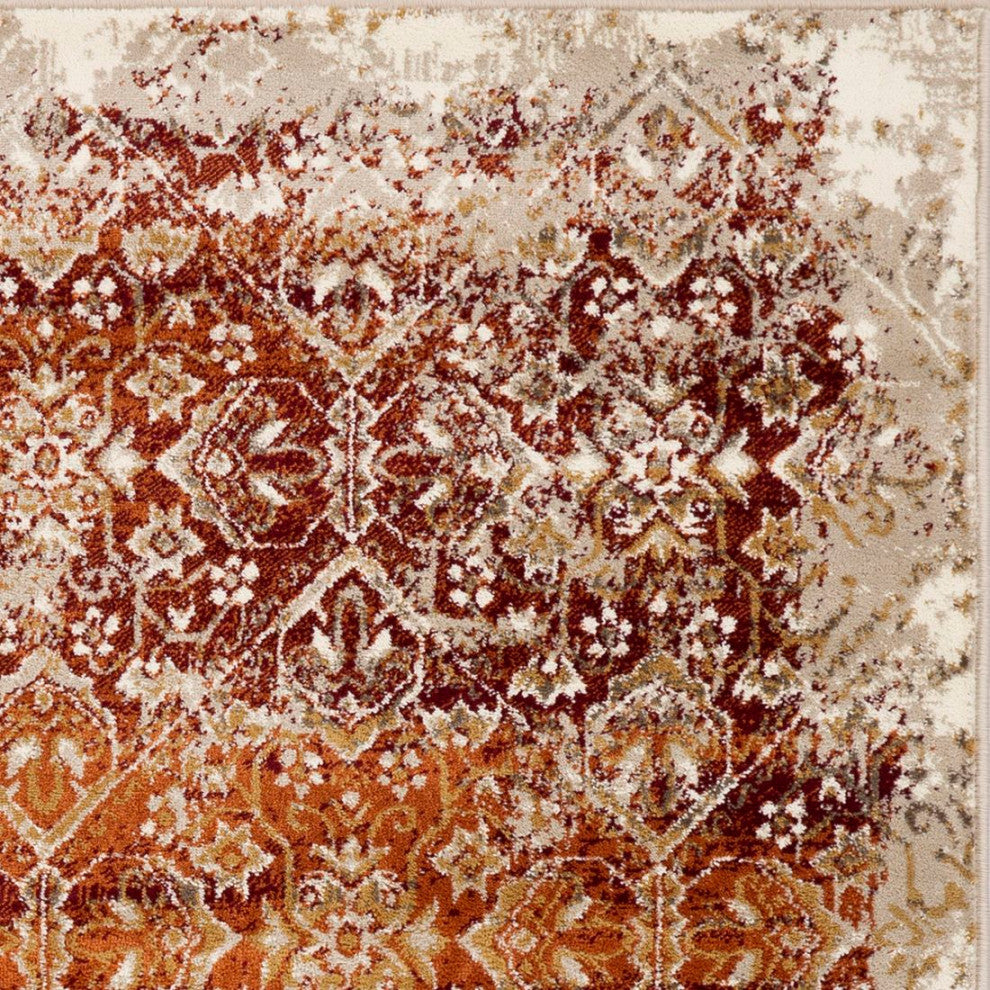 KAS Heritage 9373 Ivory/Rust Anna Area Rug, 2'2"x7'11" Runner