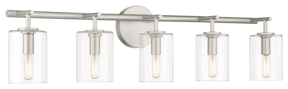 Hailie Vanity 5  Light  Satin Nickel