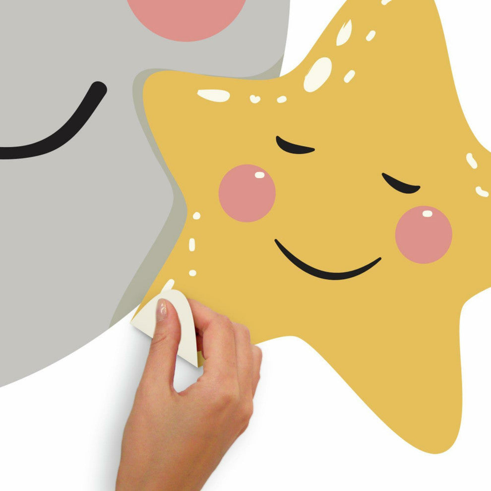 Moon And Star Peel And Stick Giant Wall Decals