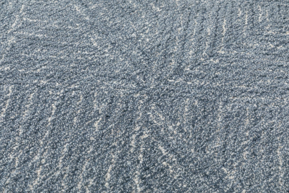 NuStory Shale Hand Tufted Geometric Area Rug in Denim, 5' X  8'