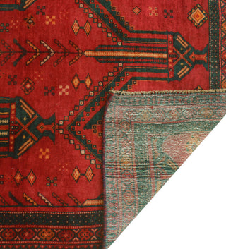 Fine Vintage Distressed Crespin Red/Charcoal Runner, 3'10x7'9