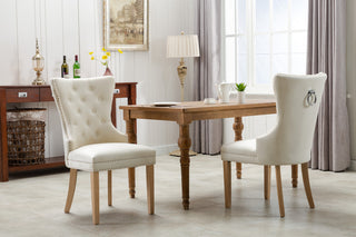 Home Beyond Velvet Upholstered Armless Dining Chairs, Tan