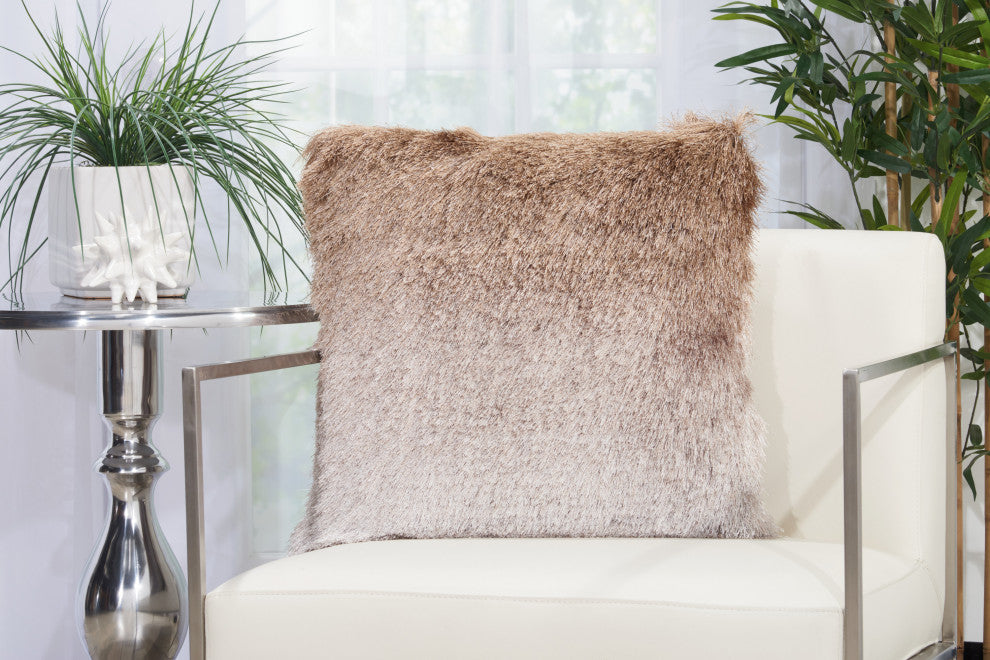 Mina Victory TR011 Throw Pillow, Beige/Silver, 20" x 20"